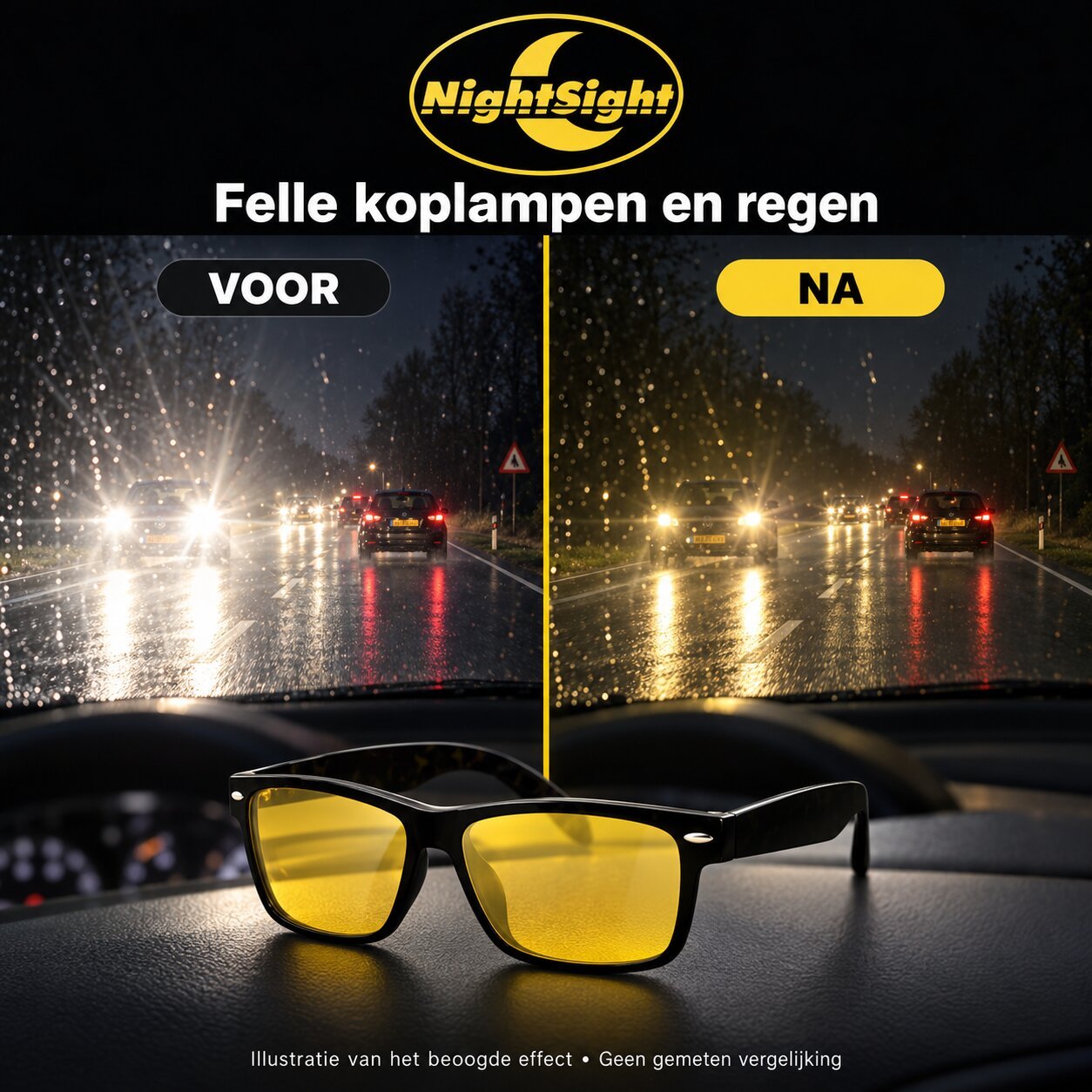 Auto Nachtbril NightSight PRO™ | Clip-on (voor brildragers) - Afbeelding 3